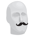 Male head with mustache vector image