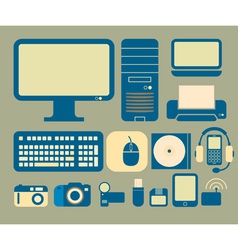Computers and electronics icons vector image