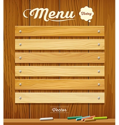 Menu wood board with pastel color design vector image