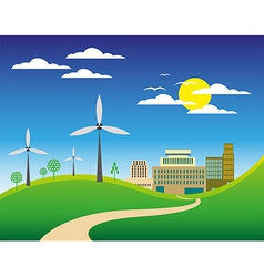 Green city background Green city background vector image