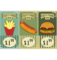 Vintage fast food labels vector image