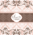 Invitation vintage card with floral elements vector image