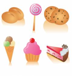 Pastry icons Pastry icons vector image