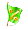Percent sign on flag vector image