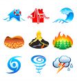 Natural disaster icons vector image