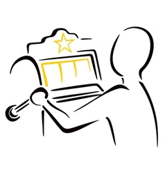 Playing the slots vector image