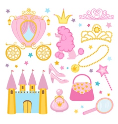 Cute princess set vector image