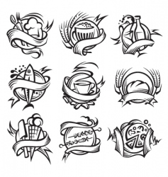 Set of different food banners vector image