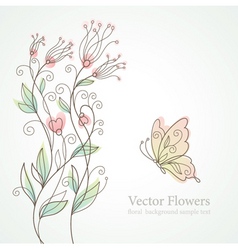 Romantic floral illustration vector image