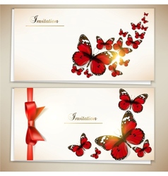 Collection of gift cards and invitations with vector image