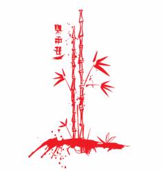 Ink bamboo vector image