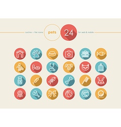 Pets flat icons set vector image