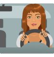 Driver girl vector image