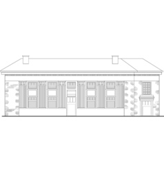 Shopping center building front vector image