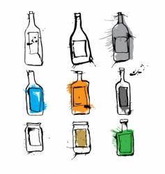 Ink bottles and jars vector image