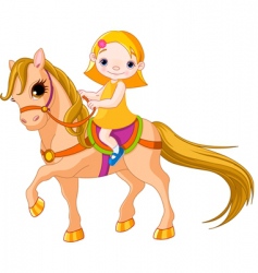 Girl on horse vector image