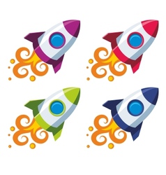 Cartoon fireworks rockets Royalty Free Vector Image