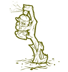 Zombie drawing graffiti bicolor vector image
