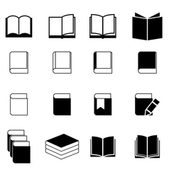Book icon set vector image