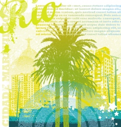 Tropical urban landscape vector image