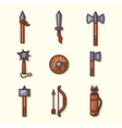 Medieval weapons icons Medieval weapons icons vector image