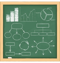 Graphs and diagrams on blackboard vector image