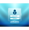 Glass login page vector image