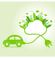 Ecology concept with eco car and cloud Ecology concept with eco car and cloud vector image