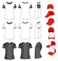 Shirts and baseball caps vector image