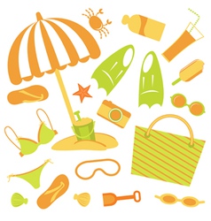 Beach set vector image