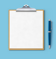 Clipboard with blank paper vector image