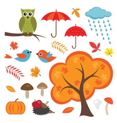 Colorful Autumn Set vector image