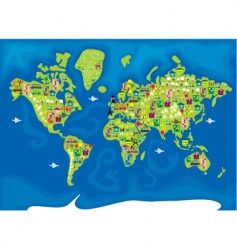 Cartoon map of the world vector image