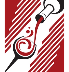 Bottle and glass vector image