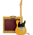 Guitar and amp icon vector image