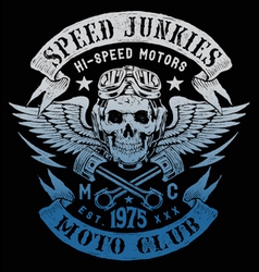 Speed Junkies Motorcycle Vintage Design vector image