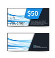 blue wave pattern discount gift voucher vector image vector image