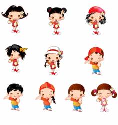 Cute kids vector image