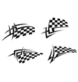 Tribal tattoo with racing flag vector image