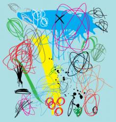 Ink and scribble vector image