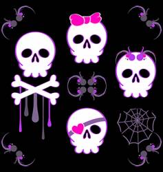 Emo skulls vector image