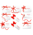 Collection of labels and cards with bow and vector image