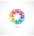 Team symbol Multicolored hands vector image