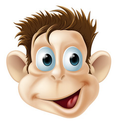 Laughing happy monkey face cartoon vector image