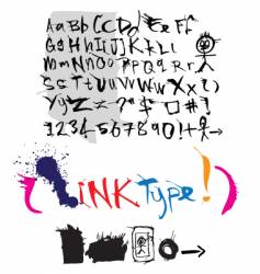 Ink style type vector image