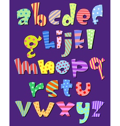 Lower case comic alphabet vector image