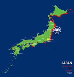 Japan earthquake map vector image