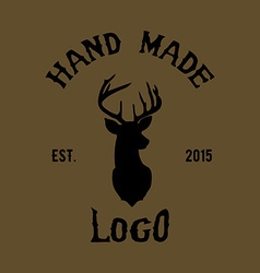 Hipster logo with head of deer vector image
