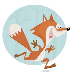 Little fox in the forest vector image