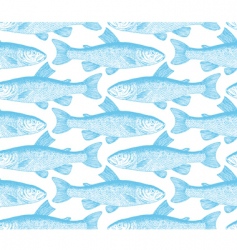 Vintage fish pattern vector image